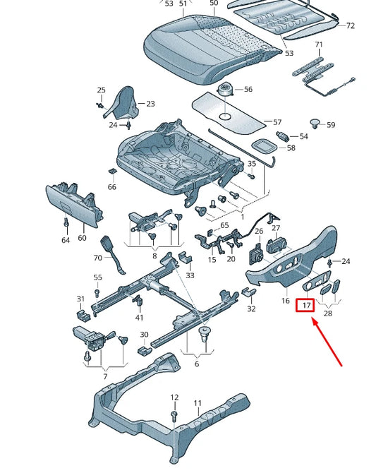 NEW VW TOUAREG 7P MK21 FRONT RIGHT SEAT SWITCH TRIM 7P6882516E9B9