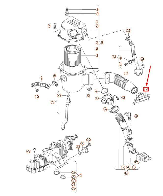 NEW AUDI A1 8X INTAKE AIR DUCT 6R0129621