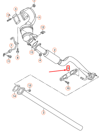 NEW AUDI A3 8P EXHAUST SYSTEM BRACKET 1K0253144BD ORIGINAL