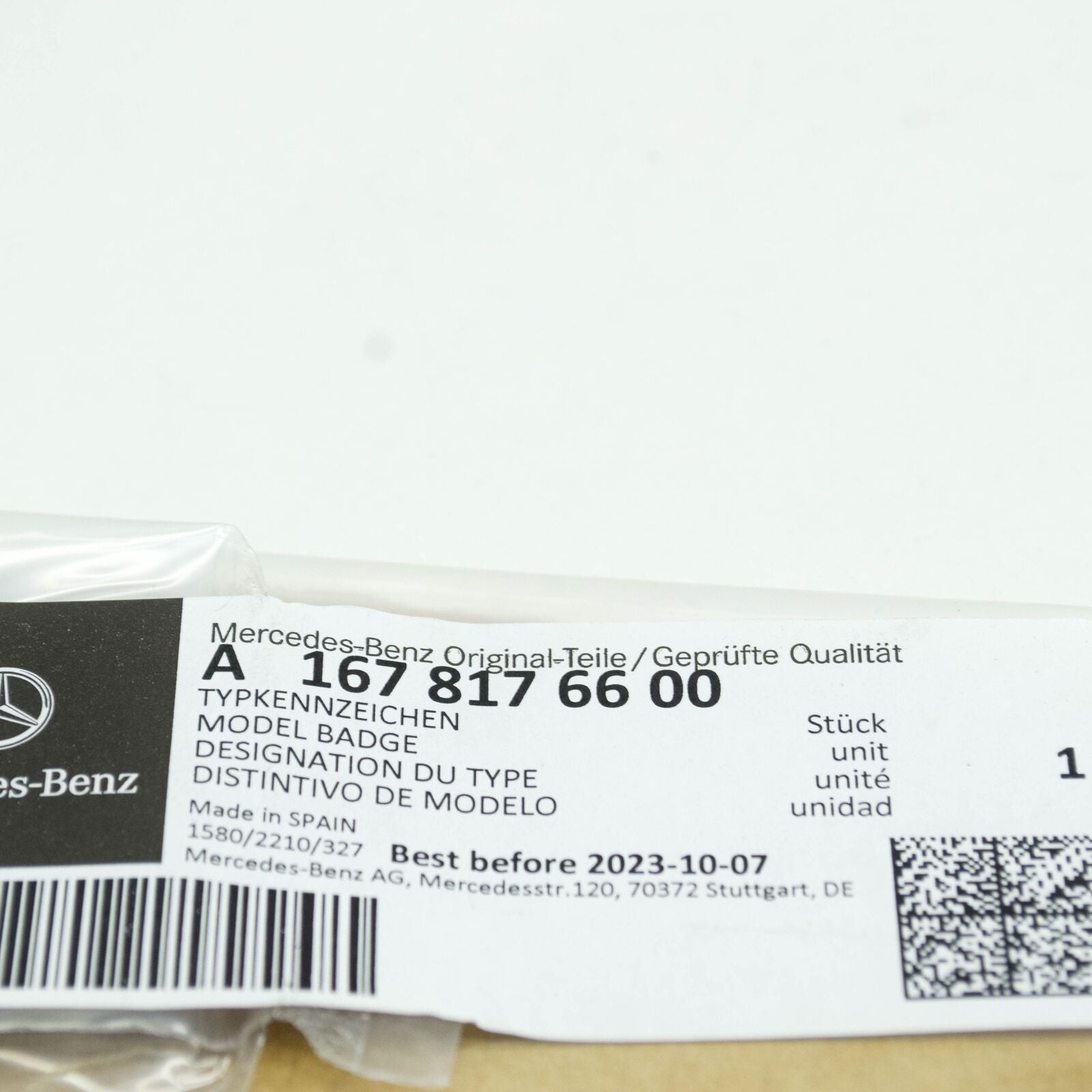 NEW MERCEDES-BENZ GLE W167 AMG FRONT FENDER WING BADGE A1678176600 ORIGINAL