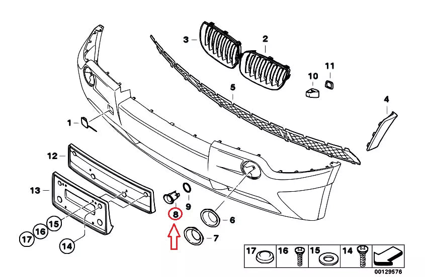 NEW BMW X3 E83 FRONT RIGHT PDC SENSOR MOUNT BRACKET 51113402846 ORIGINAL