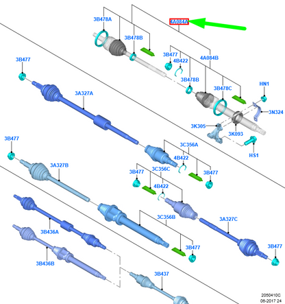 new ford fiesta mk7 front cv joint boot kit cv17-4c062-ad 2403022 original
