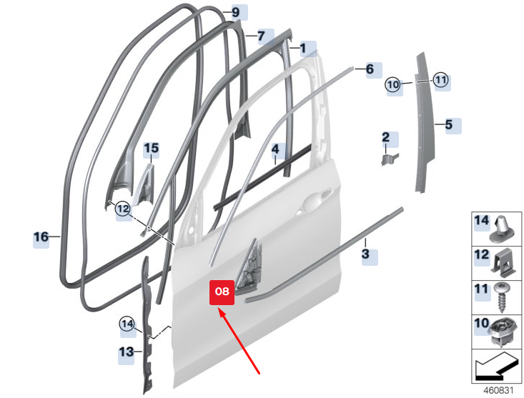 new bmw x5 f15 outer right mirror triangle seal 51337303920 7303920 original