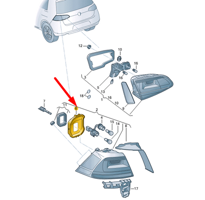 NEW VOLKSWAGEN GOLF MK7 REAR LEFT OUTER TAIL LIGHT COVER 5G0945285 ORIGINAL