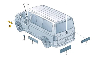 NEW VW MULTIVAN VI T6 RIGHT FENDER WING EMBLEM LOGO 7LA853675PDPJ ORIGINAL