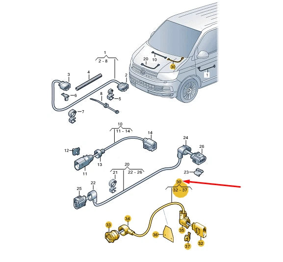 NEW VW TRANSPORTER VI T6 TACHOGRAPH WIRING HARNESS 7E0971555