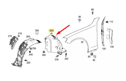 NEW MERCEDES-BENZ C-CLASS W205 FRONT LEFT ARCH LINER REAR PART A2056912900