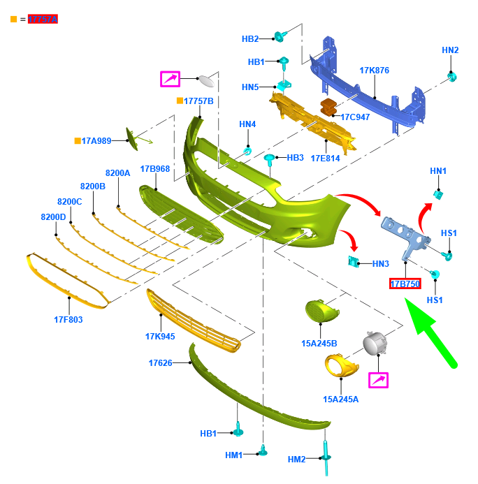 new ford ka mk3 front right bumper mounting bracket 2120957 original