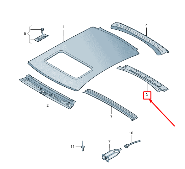 new audi a7 sportback 4g rear inner roof frame 4g8817983 original