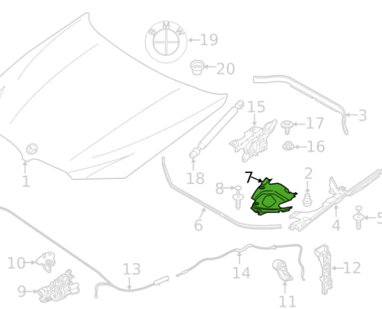 NEW BMW X3 G01 UPPER RIGHT ENGINE COMPARTMENT COVER 51767397490 ORIGINAL