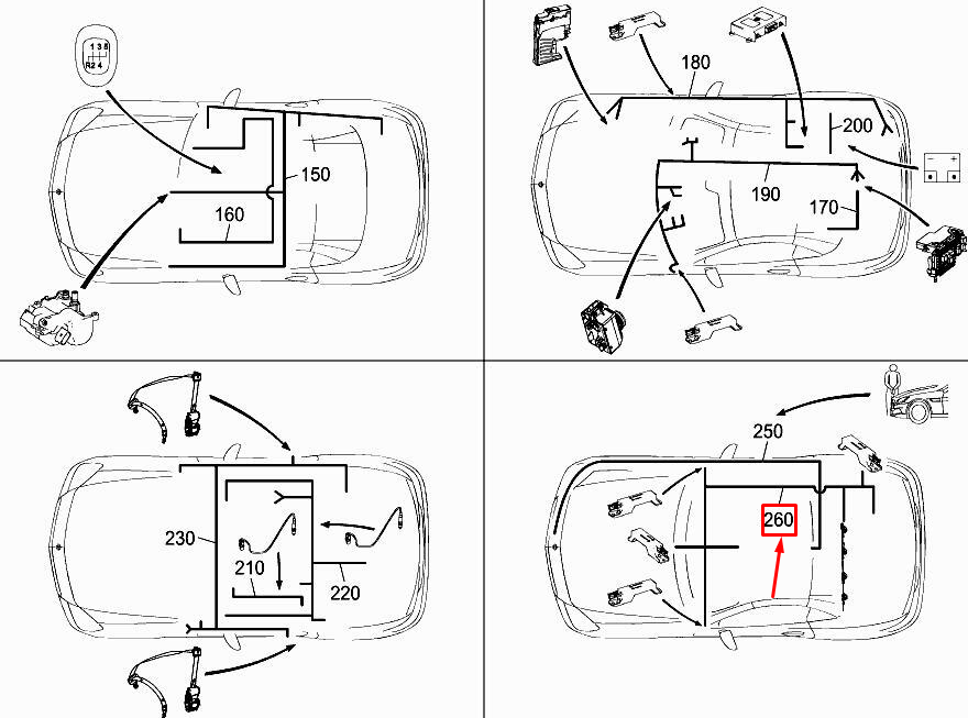new mercedes-benz slk r172 keyless go wiring harness a1725402032 original