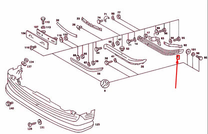 NEW MERCEDES-BENZ SL R107 FRONT BUMPER LEFT STIFFENING A1078801119 ORIGINAL