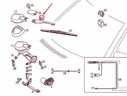 NEW MERCEDES-BENZ E W210 WINDSHIELD WIPER ARM A2108200144 ORIGINAL