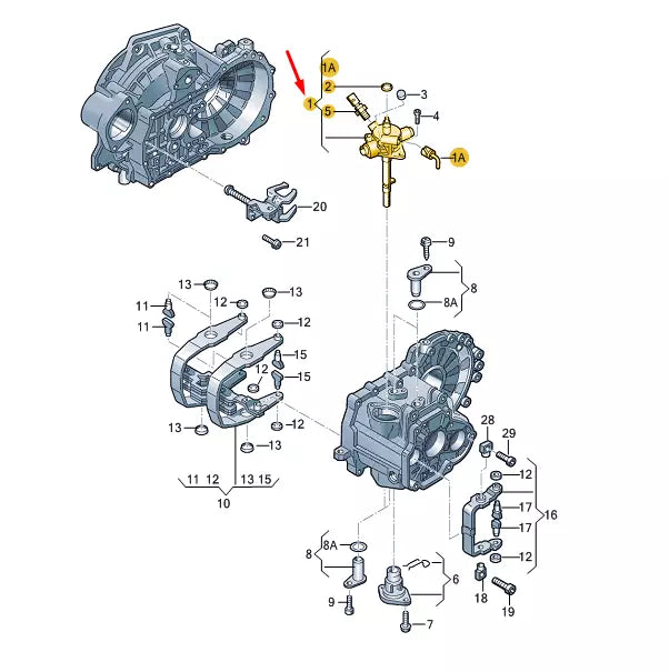 NEW AUDI A1 MK1 TRANSMISSION SWITCH UNIT 02R301230M ORIGINAL