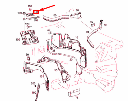 NEW MERCEDES-BENZ C W203 BATTERY MOUNTING RAIL A2036280241 ORIGINAL