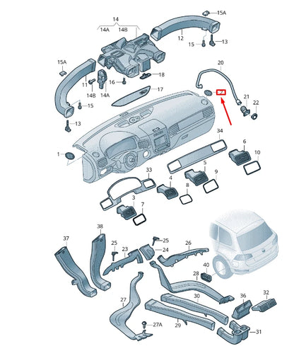 NEW VW TOUAREG 7P MK2 RIGHT UPPER DASH DEFROST AIR VENT 7P681970681U
