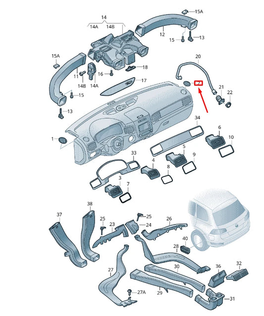 NEW VW TOUAREG 7P MK2 RIGHT UPPER DASH DEFROST AIR VENT 7P681970681U