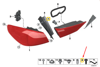new bmw 1 f40 rear light trim clip 51497384301 7384301 original