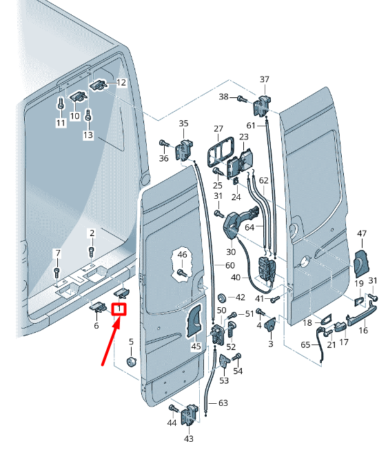 NEW VW CRAFTER 2F MK1 REAR RIGHT BACK DOOR MOUNTING BLOCK 2E1829733 ORIGINAL