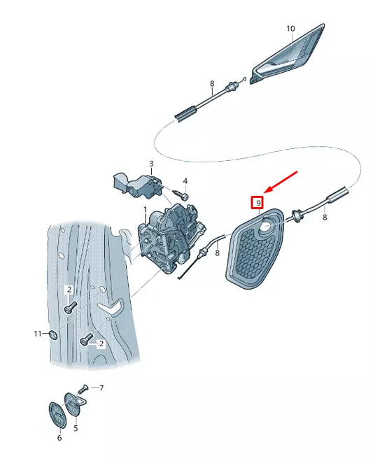 NEW AUDI Q2 GA FRONT RIGHT DOOR INNER PANEL COVER 8V4837916B