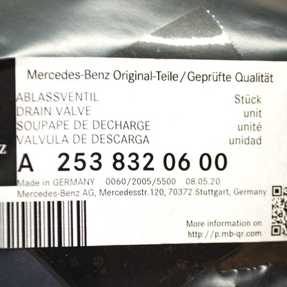 NEW MERCEDES-BENZ GLC COUPE C253 RIGHT WATER DRAIN VALVE A2538320600 ORIGINAL