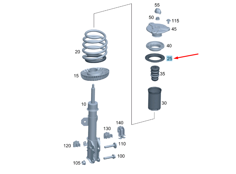 NEW MERCEDES-BENZ VITO W447 FRONT TOP SPRING SHIM A4473240384 ORIGINAL