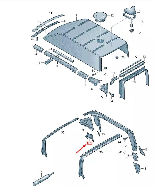 NEW VW TRANSPORTER VI T6 B-PILLAR CORNER REINFORCEMENT 7H3817808C