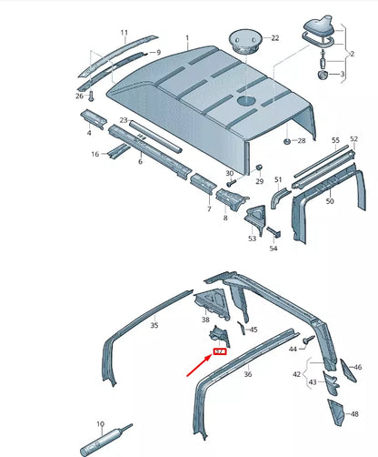 NEW VW TRANSPORTER VI T6 B-PILLAR CORNER REINFORCEMENT 7H3817808C