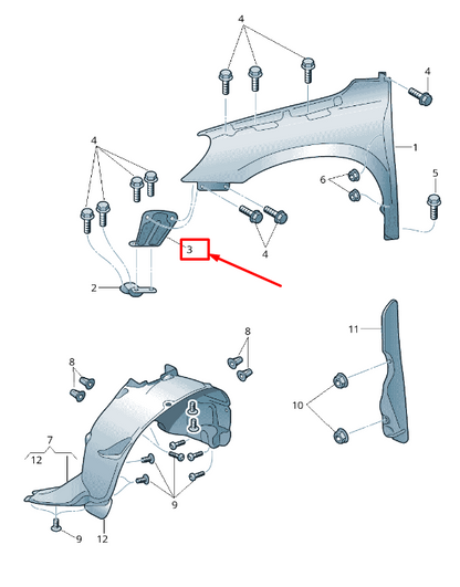 new skoda yeti 5l front left fender bracket 5l0821141 original