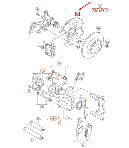 NEW AUDI A3 8V REAR LEFT BRAKE DISC PROTECTION COVER PLATE 5Q0615611F ORIGINAL