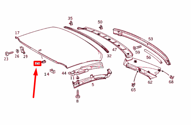 NEW MB SLK R170 TOP ROOF EMERGENCY CONTROL CAP A17098800358N96 ORIGINAL