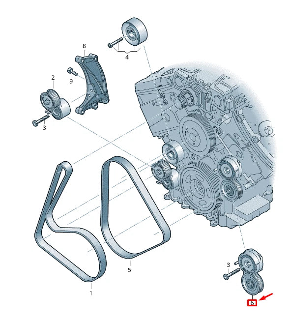 NEW VW TOUAREG 7P MK2 BELT TENSIONER DAMPER 06E903133AF