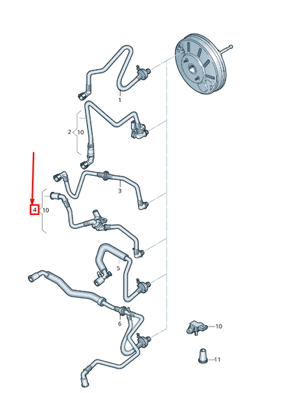 new vw cc 35 vacuum hose with non-return valve 3aa612041ac original