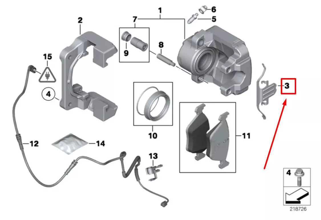 NEW BMW 5 F10 FRONT BRAKE ANTI-RATTLE CLIP 6798879 34116798879 ORIGINAL