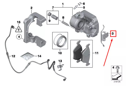 NEW BMW 5 F10 FRONT BRAKE ANTI-RATTLE CLIP 6798879 34116798879 ORIGINAL