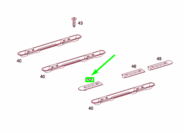 NEW MB VITO W639 SEAT MOUNTING RAIL FRONT EDGING A63968401959B27 ORIGINAL