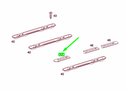 NEW MB VITO W639 SEAT MOUNTING RAIL FRONT EDGING A63968401959B27 ORIGINAL