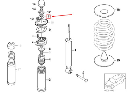 NEW BMW 3 CONVERTIBLE E46 REAR SPRING STRUT WASHER-GASKET 33526751174 ORIGINAL