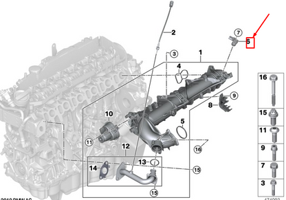 new bmw x5 g05 m50dx engine boost pressure sensor 13628575484 original