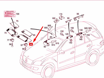 NEW MERCEDES-BENZ ML W164 LEFT SIDE SUN VISOR A16481023108K63 ORIGINAL