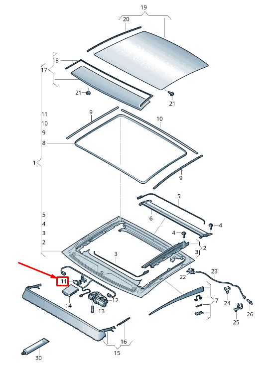 NEW AUDI Q3 F3 SUNROOF WIRING HARNESS 4K5971642 ORIGINAL