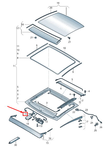 NEW AUDI Q3 F3 SUNROOF WIRING HARNESS 4K5971642 ORIGINAL