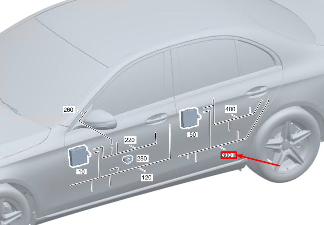 new mercedes-benz s w223 rear right door wiring harness a2235403847 original