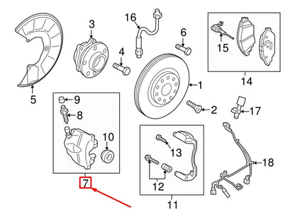 NEW AUDI Q2 GA FRONT RIGHT BRAKE CALIPER 5G0615124C ORIGINAL