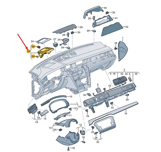 NEW VOLKSWAGEN ARTEON DASH PANEL COVER RHD 3G885876481U ORIGINAL