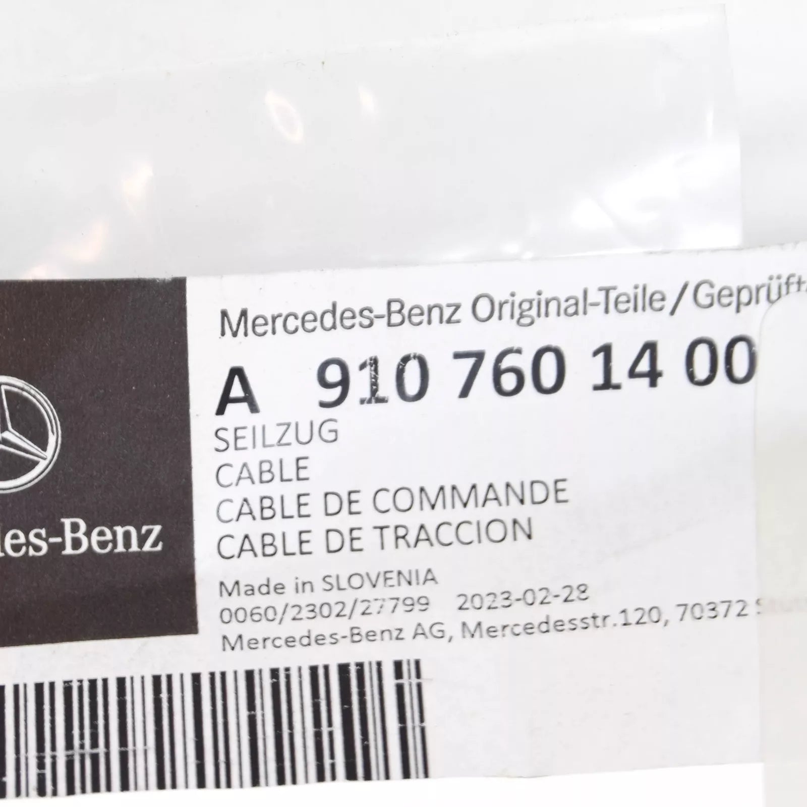 NEW MERCEDES-BENZ SPRINTER W907 REAR RIGHT DOOR CABLE A9107601400 ORIGINAL