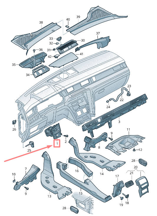 new volkswagen passat b8 3g right dashboard air vent rhd 3g2819702aicl original
