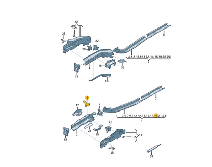 new volkswagen polo aw batterry retaining bracket 2q0805453 original
