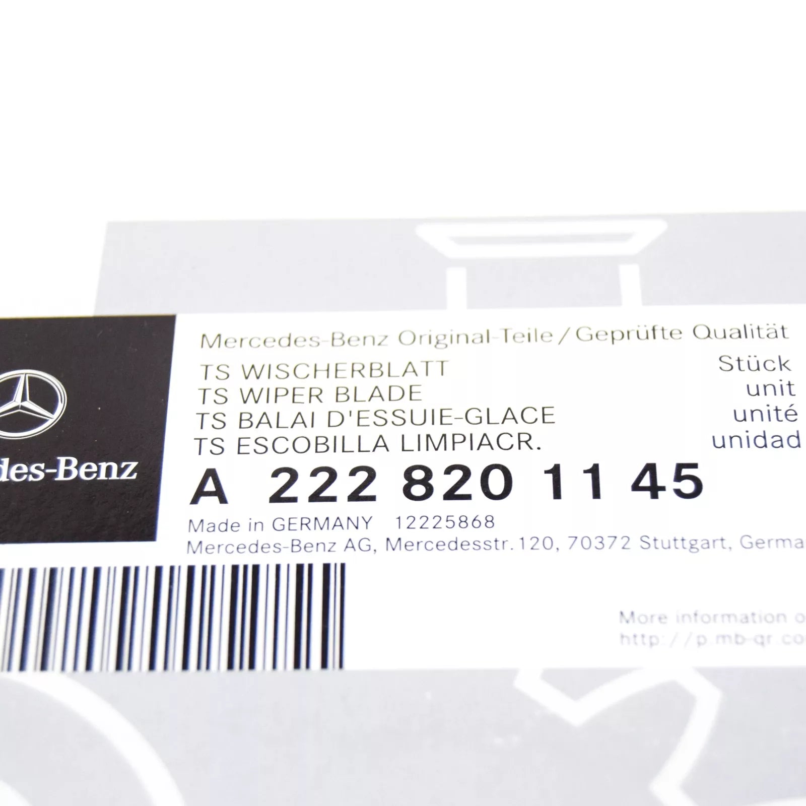 NEW MERCEDES-BENZ S W222 FRONT WINDSHIELD WIPER BLADE SET A2228201145 ORIGINAL