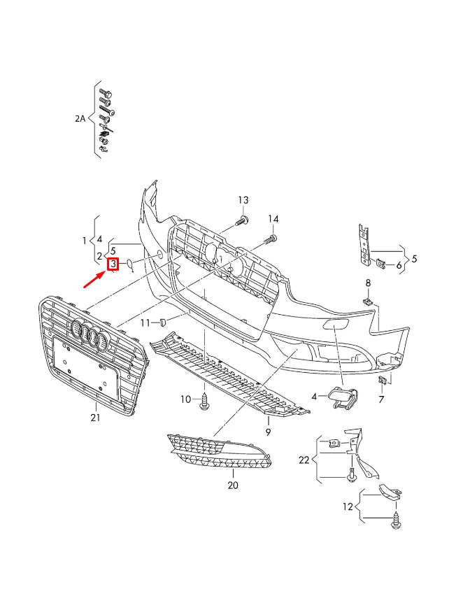 NEW AUDI A5 SPORTBACK 8TA FRONT BUMPER TOW HOOK EYE COVER 8T0807241CGRU ORIGINAL